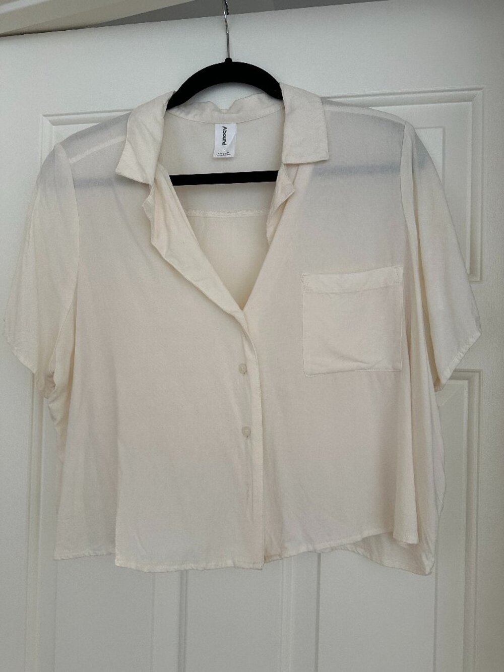 Abound short-sleeve cropped button-down shirt
